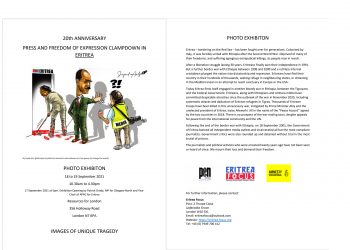 20th ANNIVERSARY PRESS AND FREEDOM OF EXPRESSION CLAMPDOWN IN ERITREA – IMAGES OF UNIQUE TRAGEDY